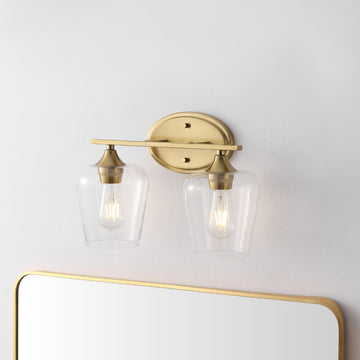 Jayne Iron/Glass Cottage Rustic LED Vanity Light